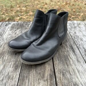 Rieker Women's Black Leather Ankle Boots EU 41/US 10.5 Zip Comfort Booties